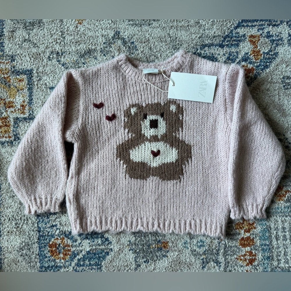 Embroidered Bear Knit Sweater